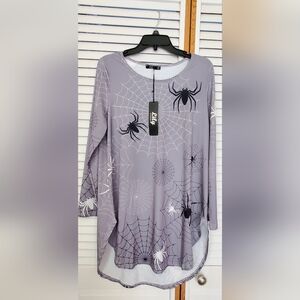 Lily Gray Spider Web Tunic Top